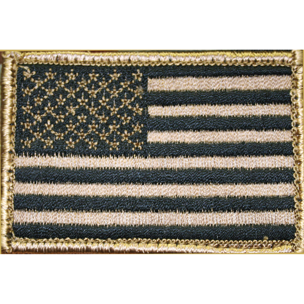 Bh American Flag Patch H&l Tan-blk