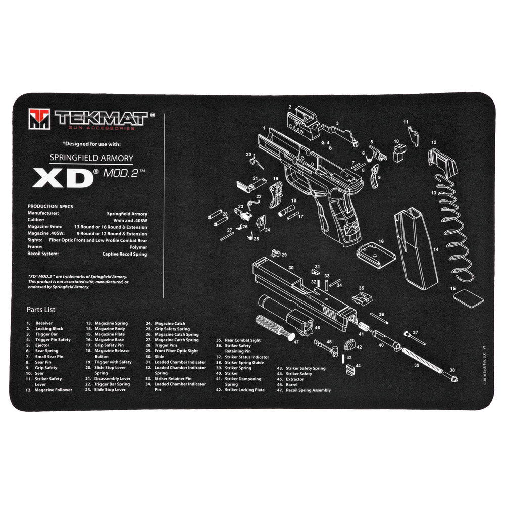 Tekmat Pistol Mat Spgfld Xd Mod 2 Bk