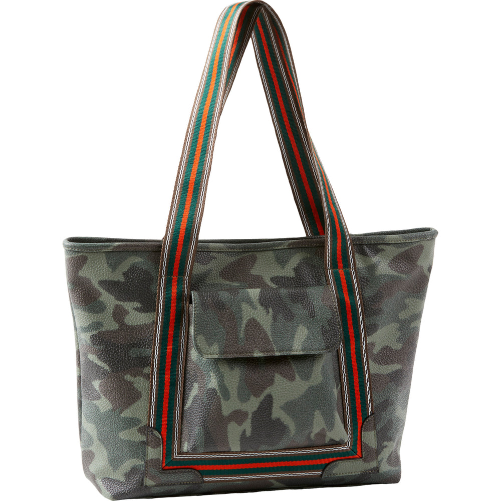 Bulldog Tote Purse Camo W- Stripes