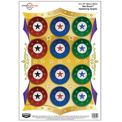 Birchwood Casey PREGAME Star Burst 12x18 Target 8PK