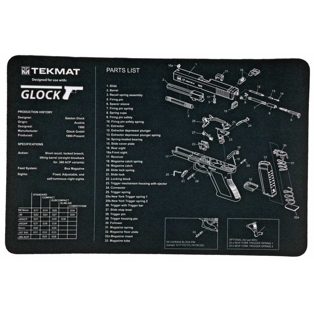 Tekmat Pistol Mat For Glock Blk