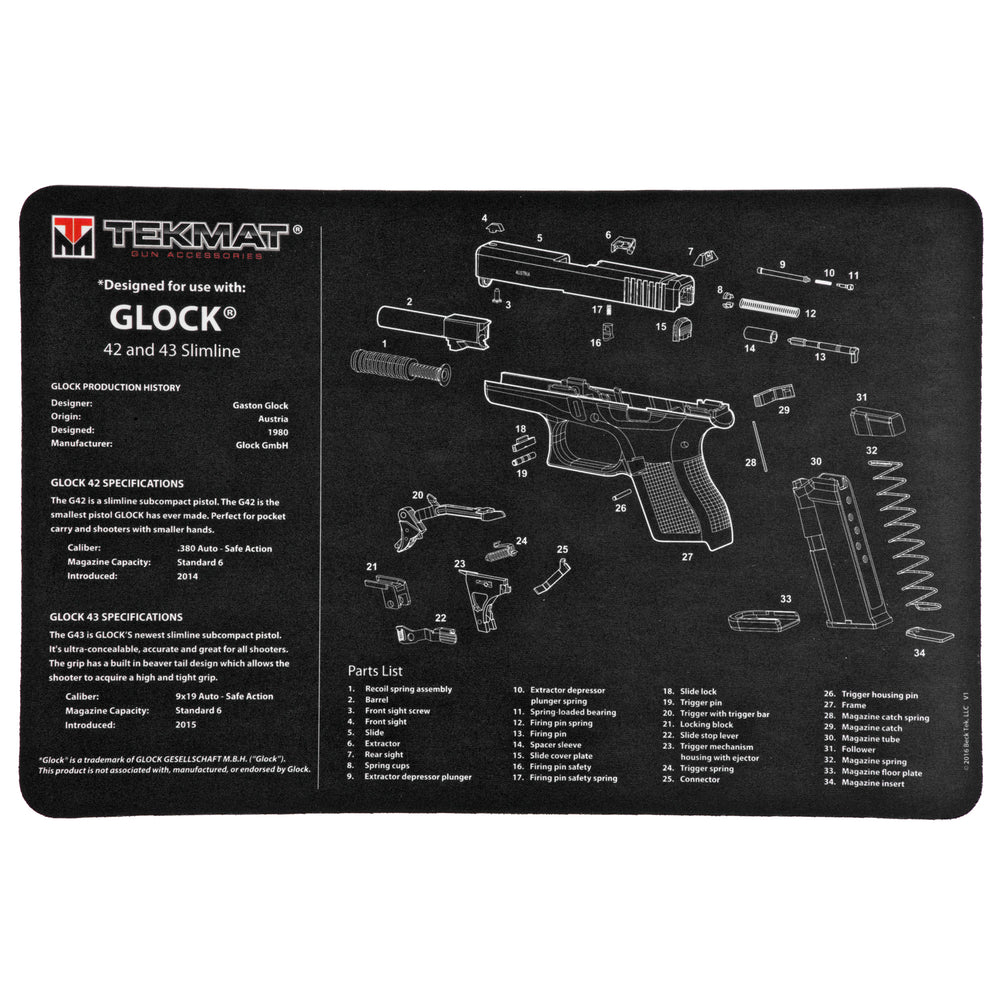 Tekmat Pistol Mat For Glk 42-43 Blk